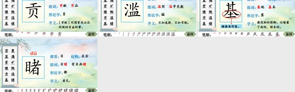 25秋人教统编版-小学语文六年级上册19 只有一个地球生字笔顺课件