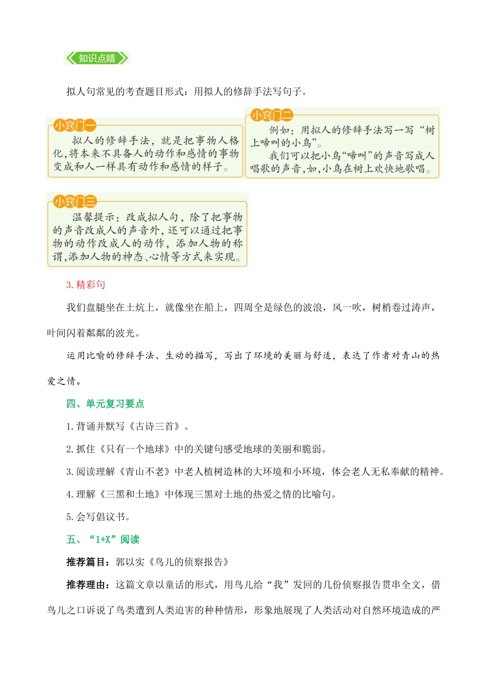 24人教统编版-小学六年级上册第六单元核心知识点_第3页