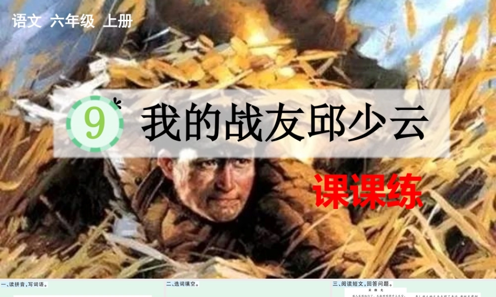 24人教统编版-小学六年级上册第二单元9 我的战友邱少云 课课练