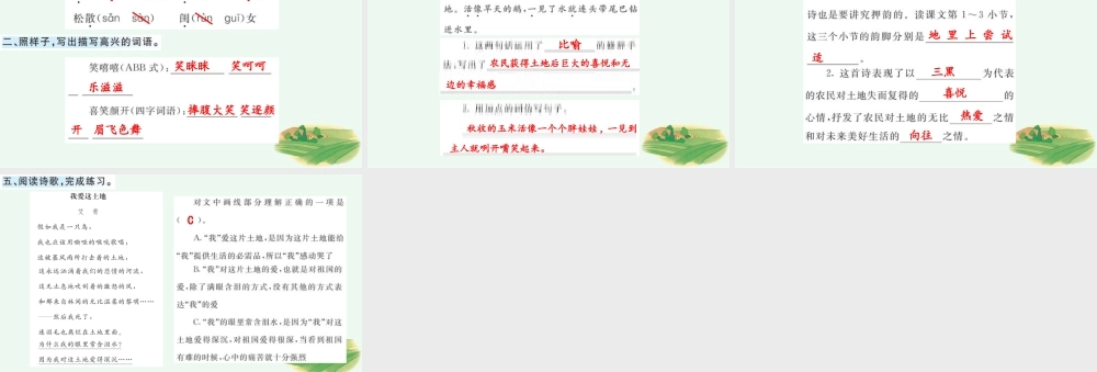 24人教统编版-小学六年级上册第六单元21 三黑和土地 课课练