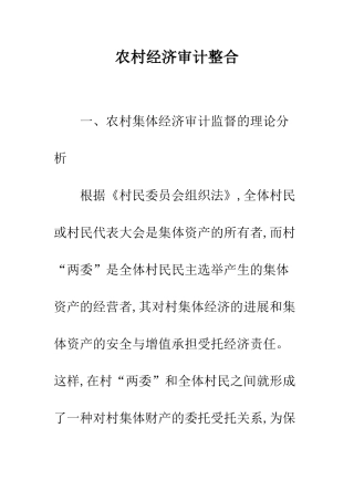 农村经济审计整合