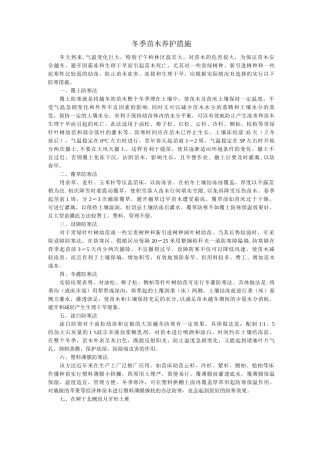 冬季苗木养护措施