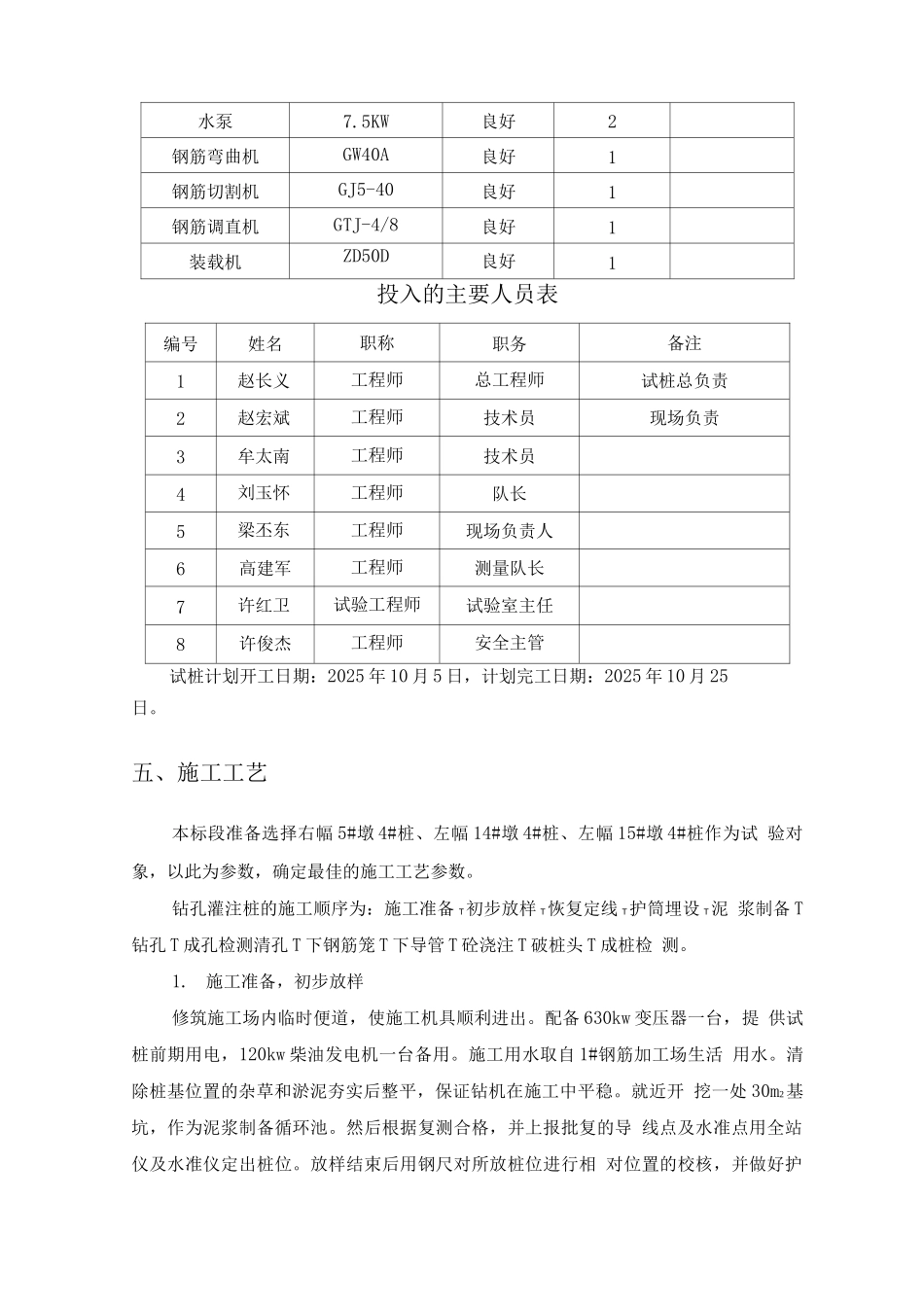 冲击钻孔灌注桩试桩施工方案_第3页