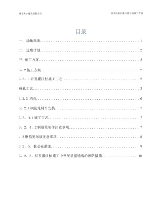 冲击钻钻孔灌注桩专项施工方案