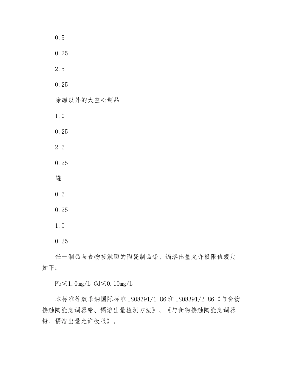 出口日用陶瓷主要安全卫生要求_第2页