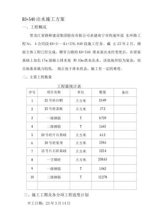 出水口施工工艺