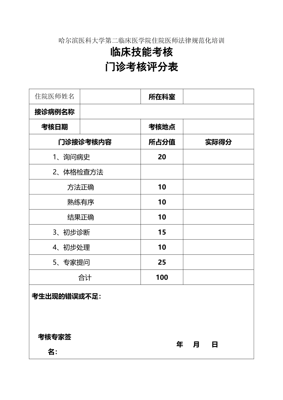 出科技能考核评分表_第2页