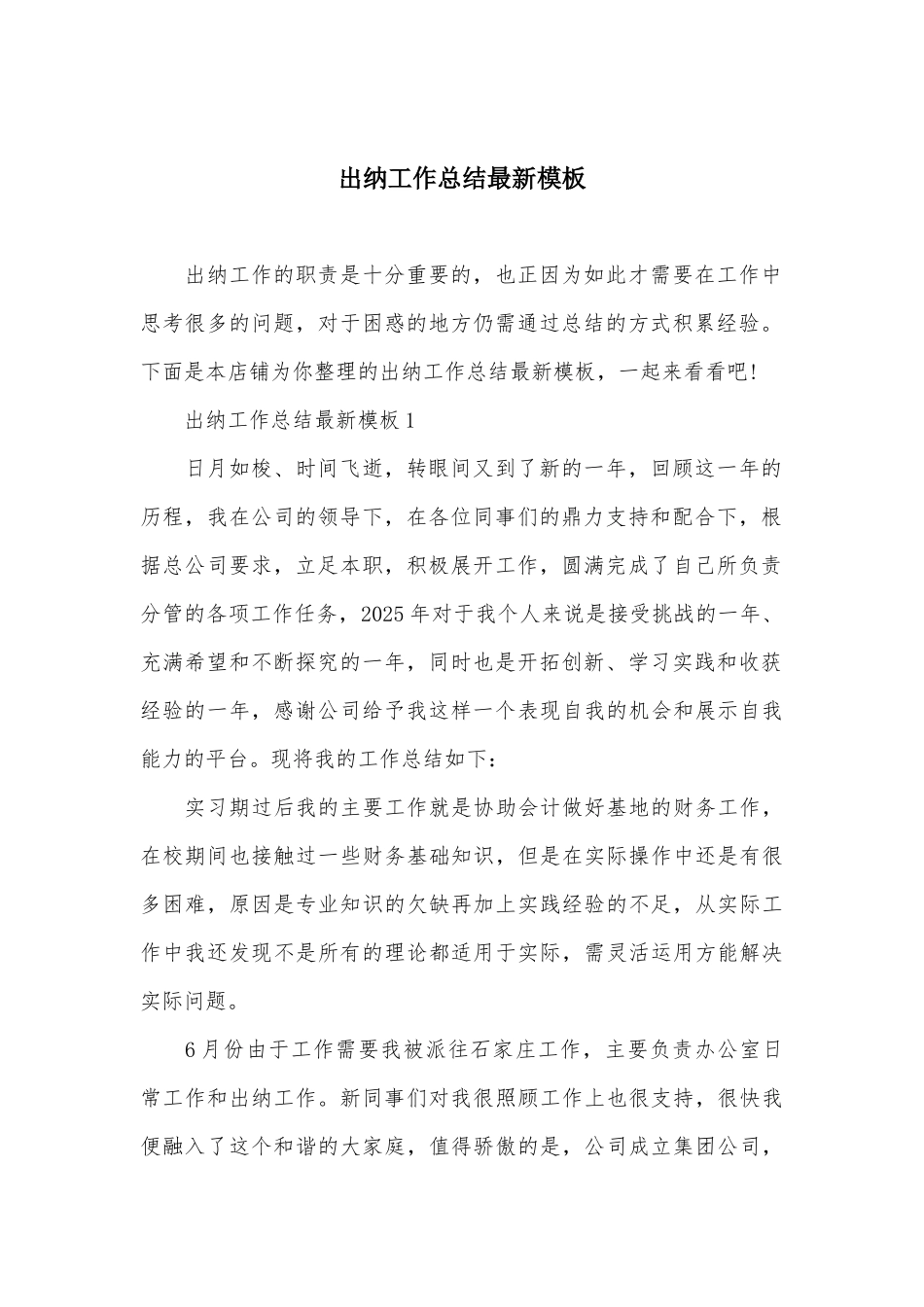 出纳工作总结最新模板_第2页