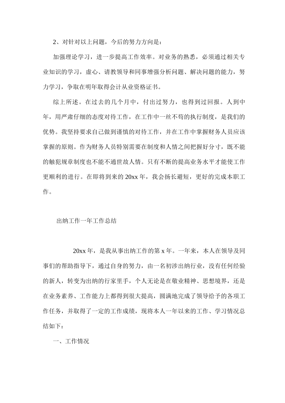 出纳工作一年工作总结_第2页