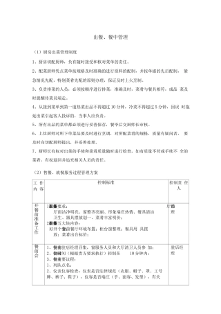 出餐、餐中管理