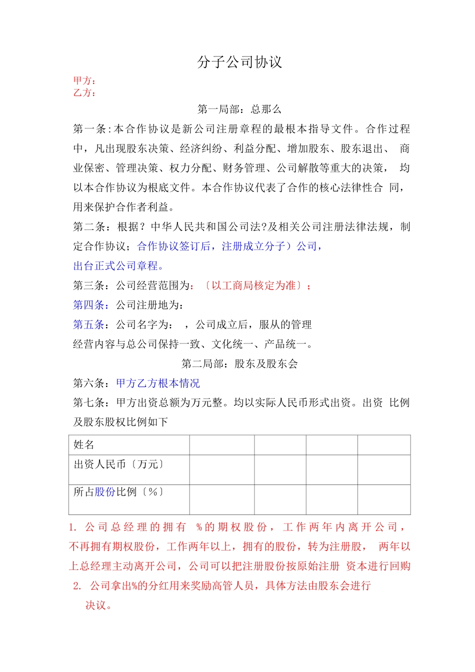 分公司合作协议_第1页