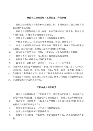 分公司总经理助理职责