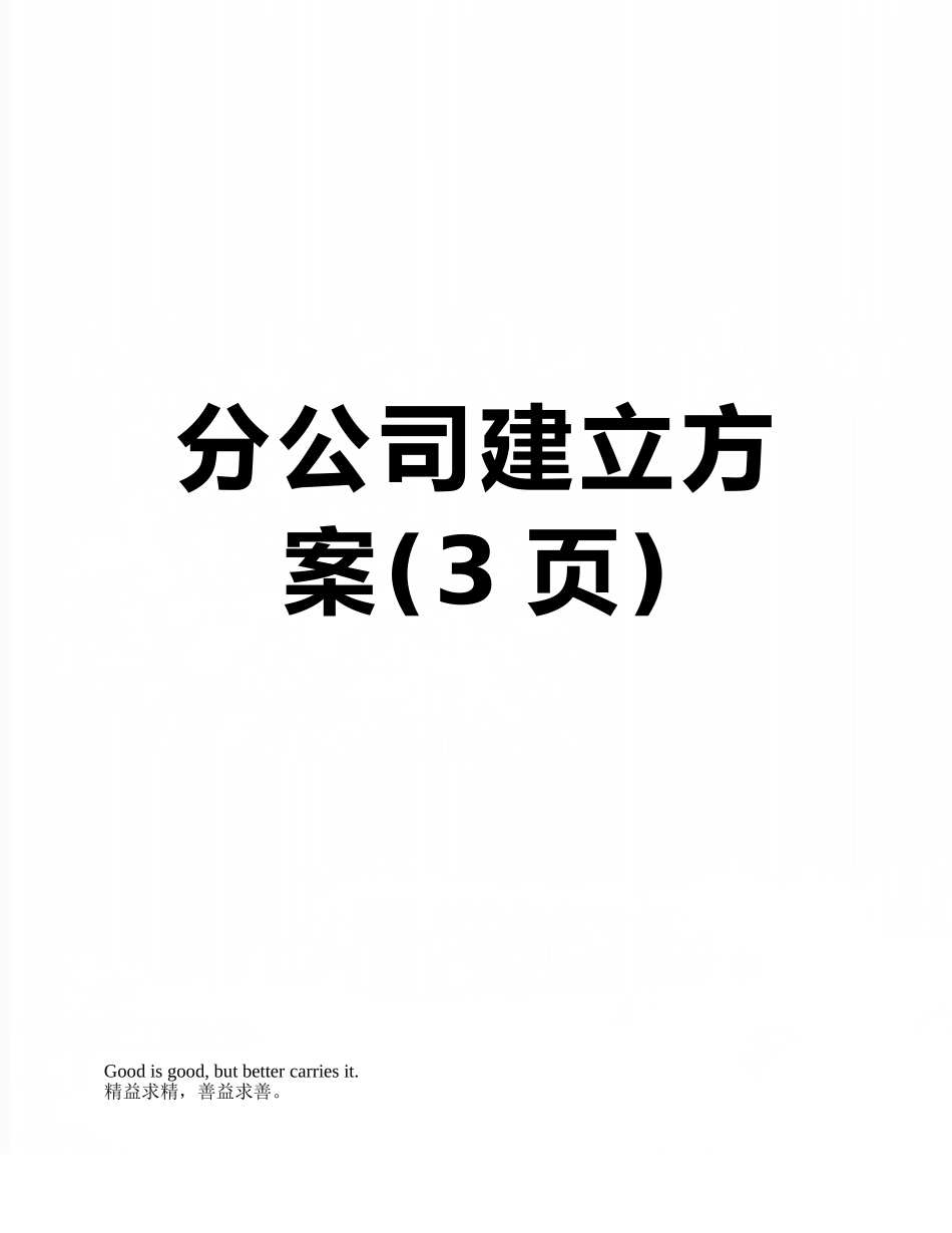 分公司建立方案_第1页