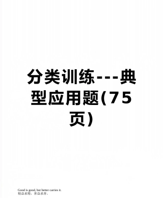 分类训练---典型应用题