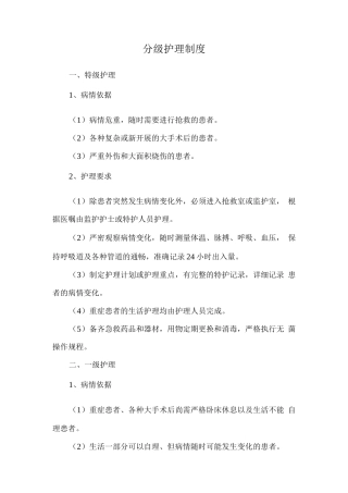 分级护理制度