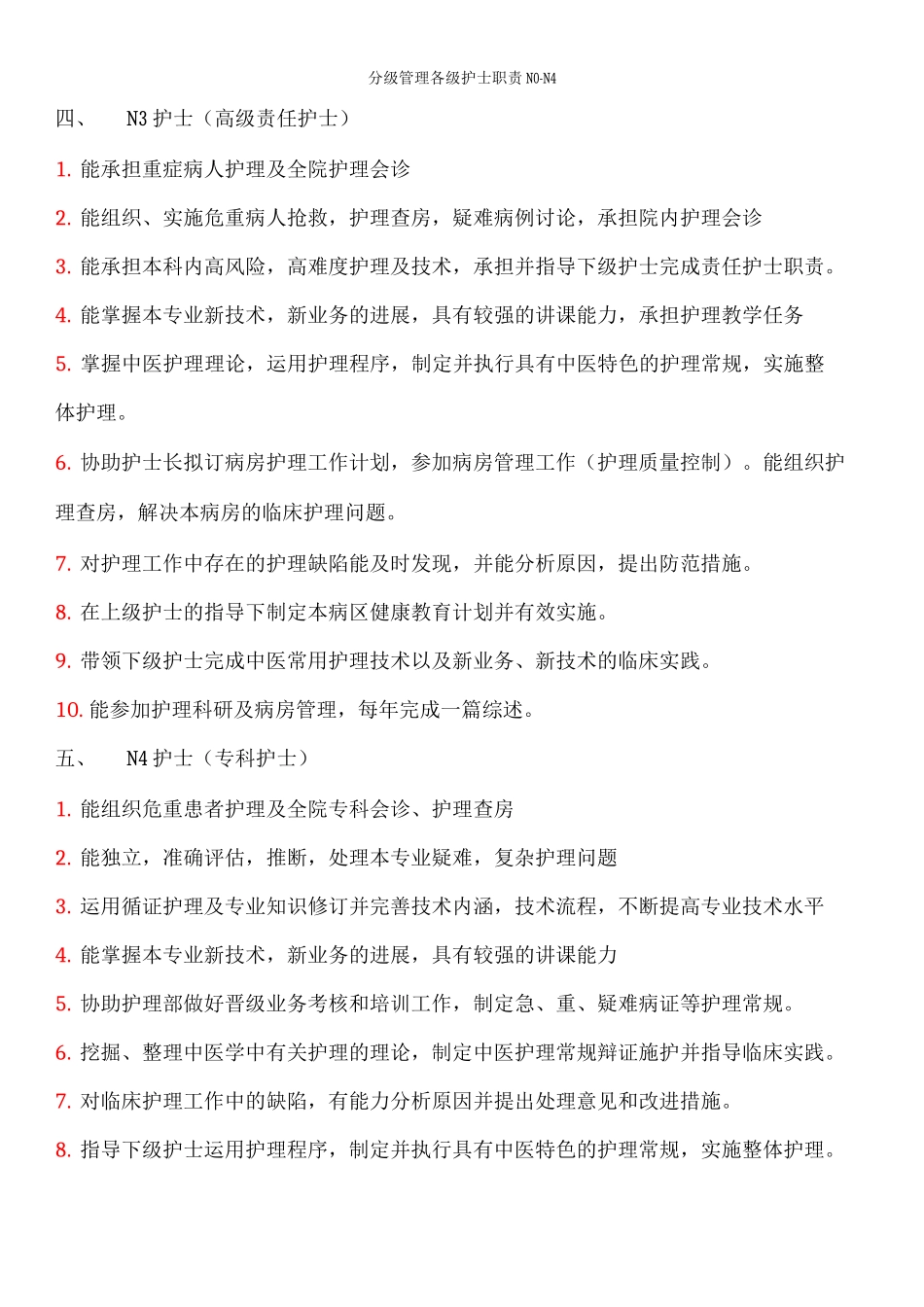 分级管理各级护士职责N0N_第2页