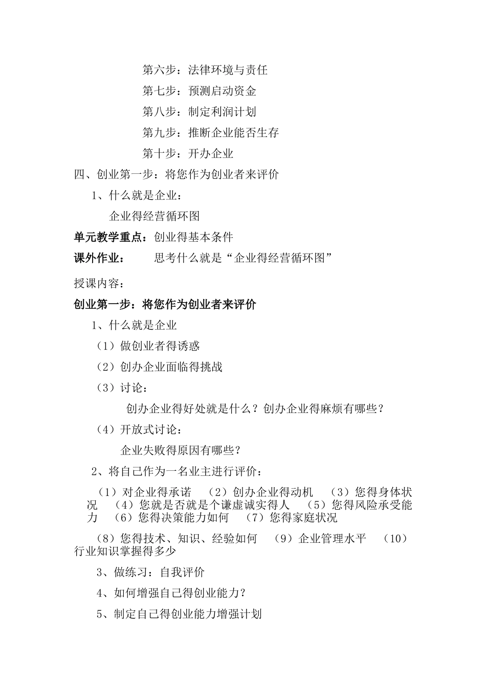 创业培训教学大纲及教学计划_第2页