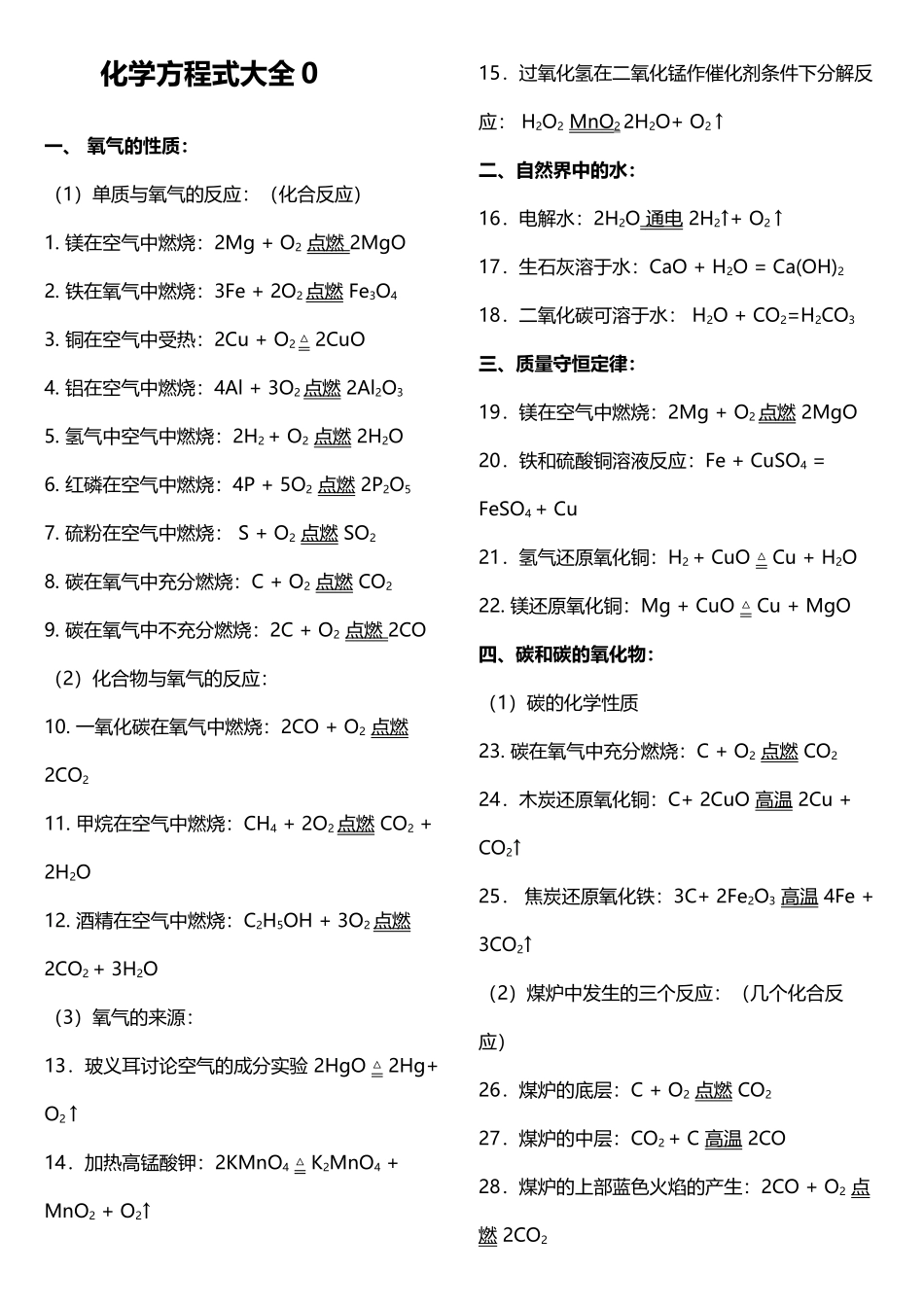 初中化学方程式大全11_第2页