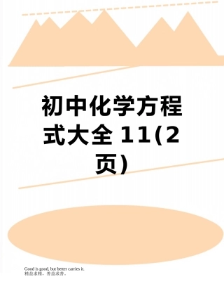 初中化学方程式大全11