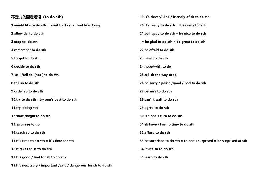 初中英语不定式短语汇总_第2页