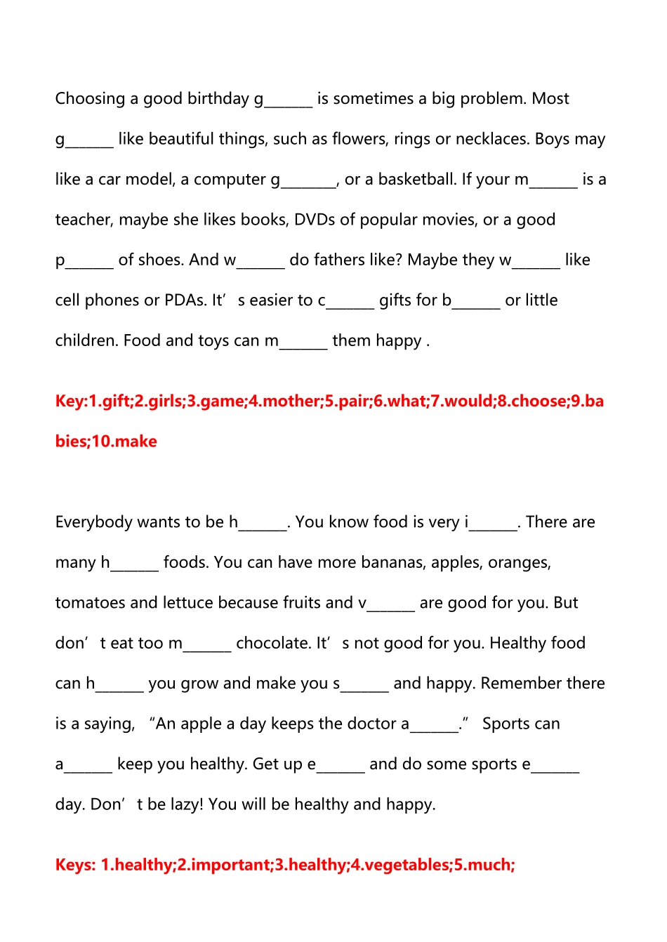 初中英语首字母填空_第2页