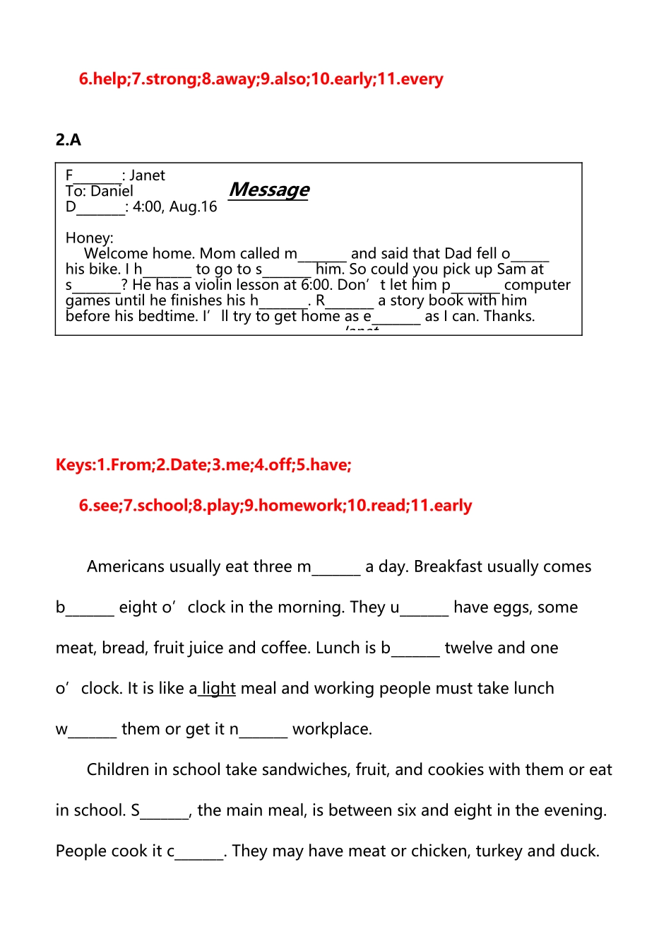 初中英语首字母填空_第3页