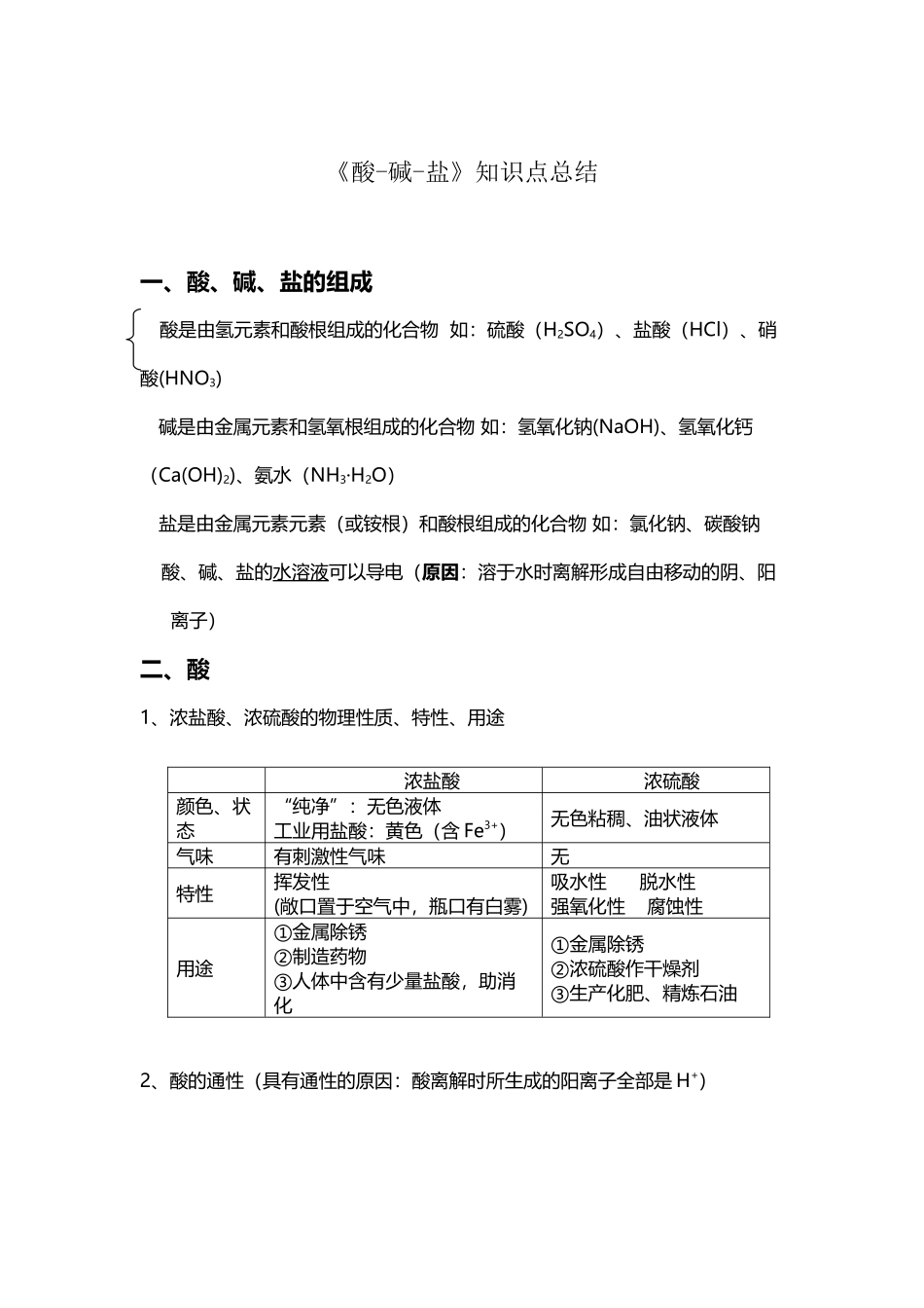 初中酸碱盐知识点总结_第2页
