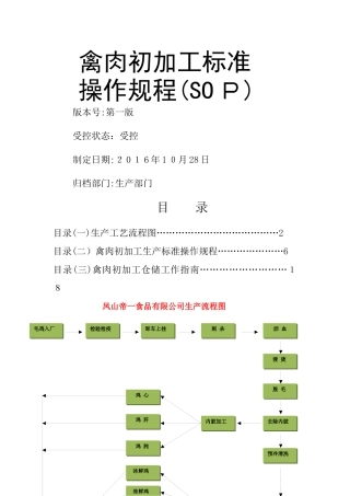 初加工生产标准操作规程