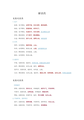初级中药师中药学笔记