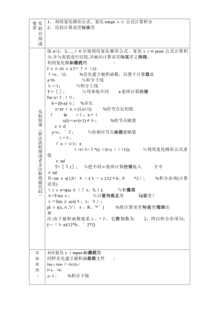 利用复化梯形公式、复化simpson 公式计算积分