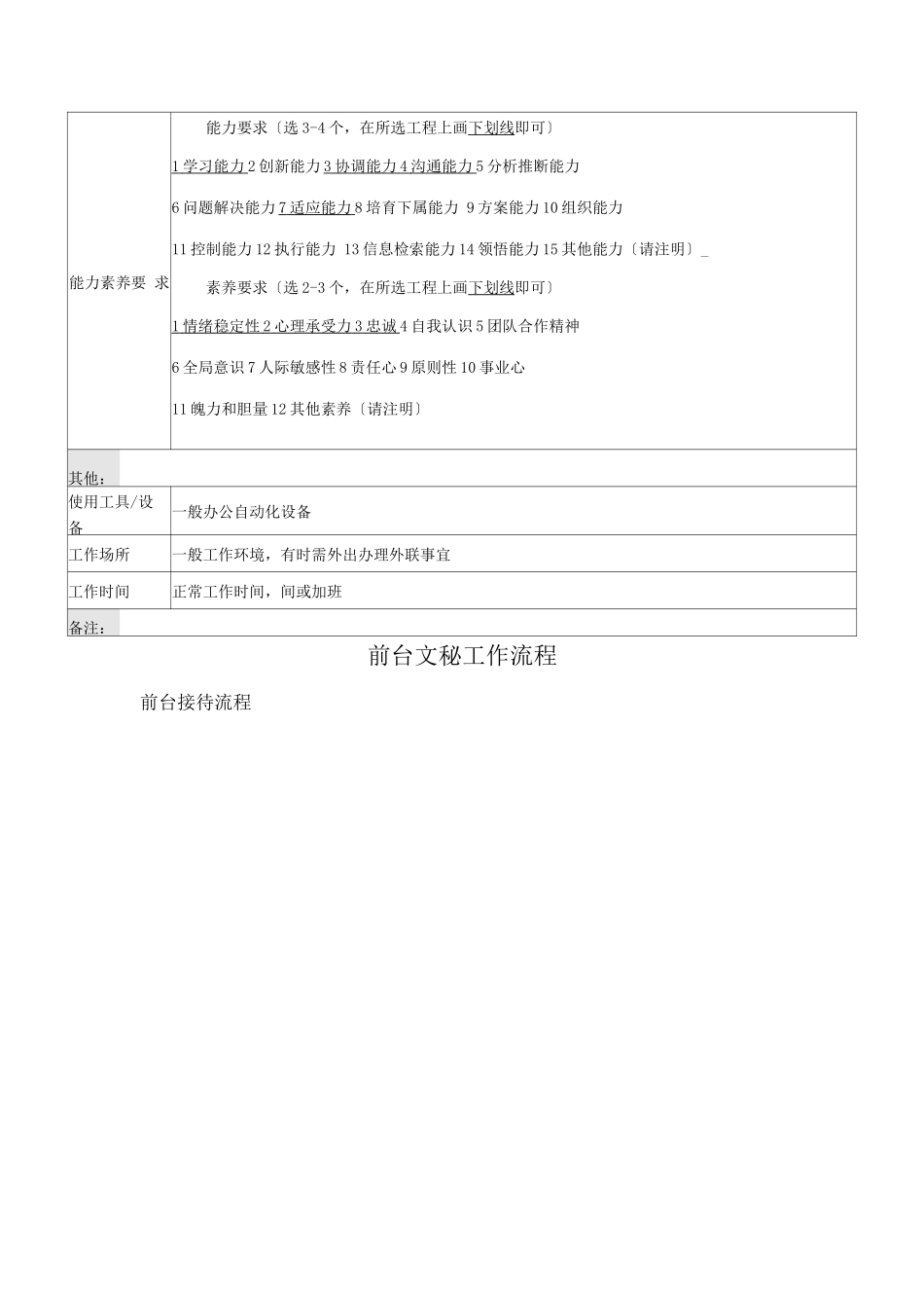 前台文员岗位说明书_第3页
