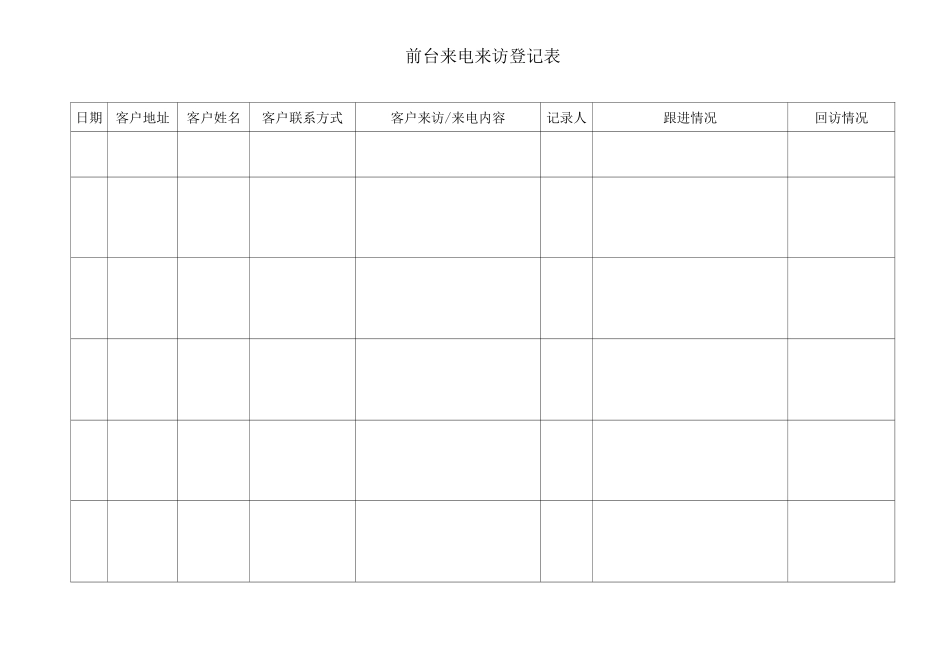 前台来电来访登记表_第1页