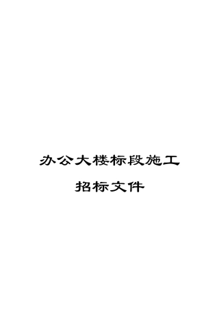 办公大楼标段施工招标文件
