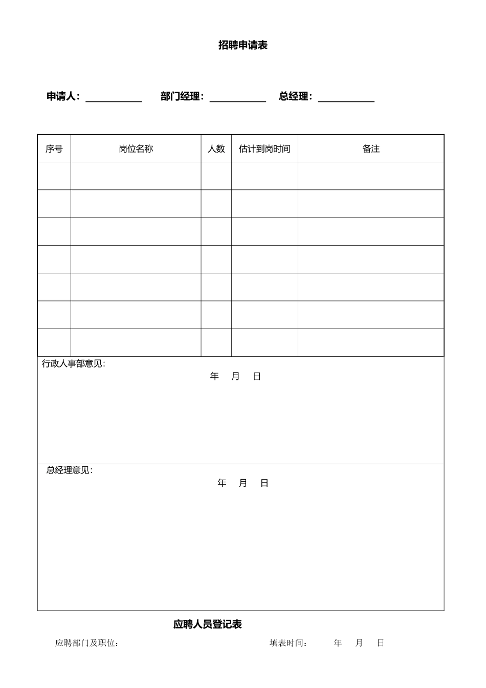 办公常用表格大全_第1页