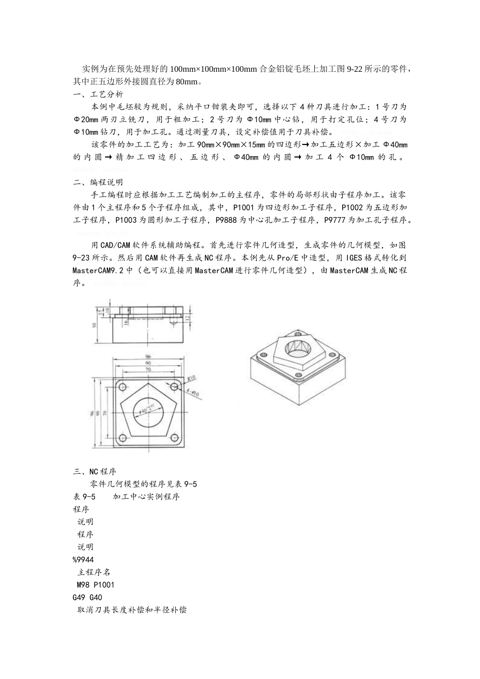 加工中心编程实例_第1页