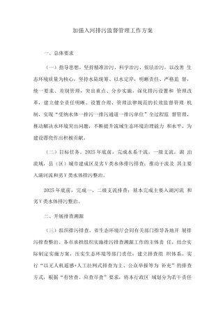 加强入河排污口监督管理工作方案