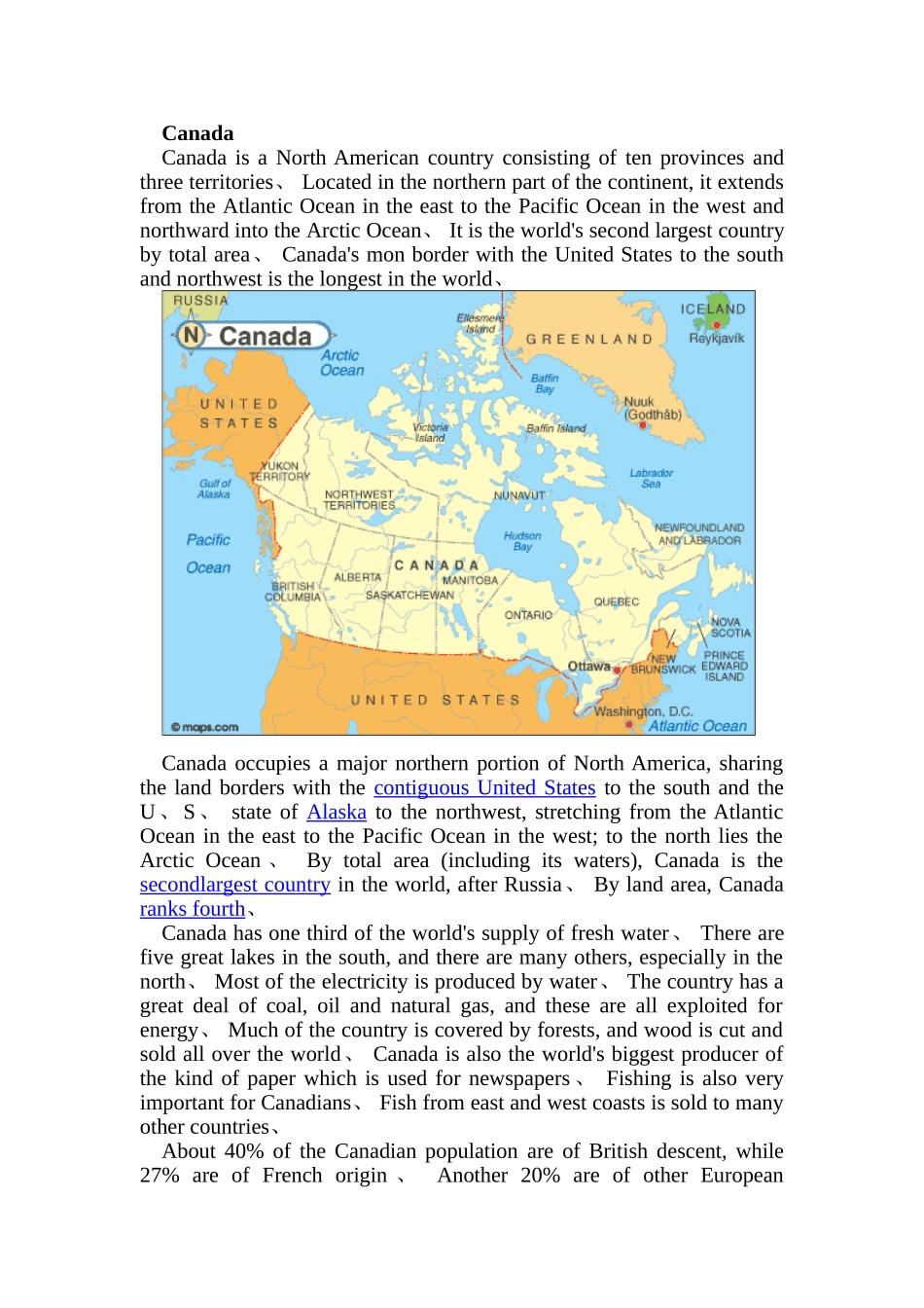 加拿大英文介绍_第1页