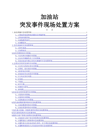 加油站突发事件现场处置方案