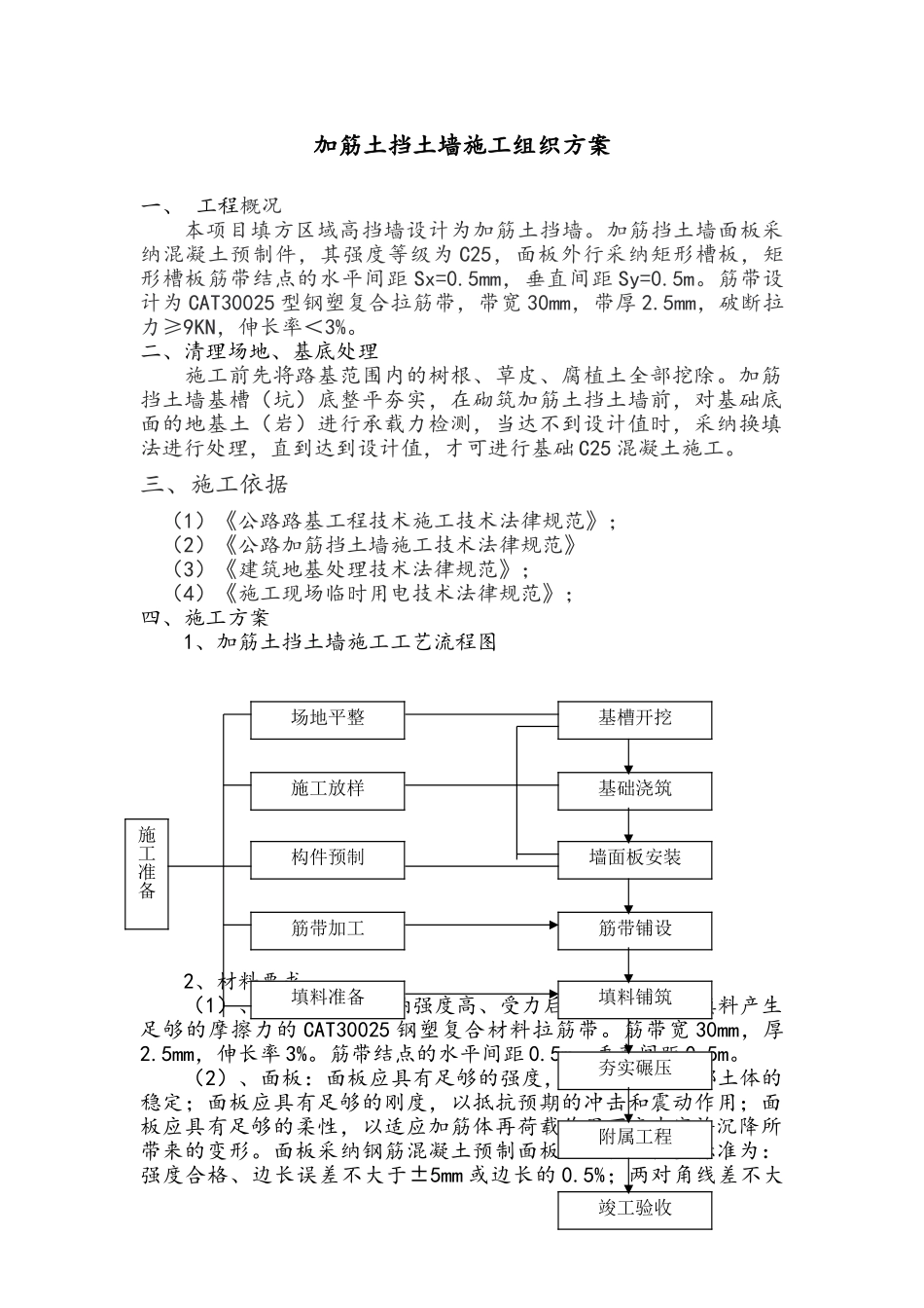 加筋土挡土墙施工组织方案_第1页