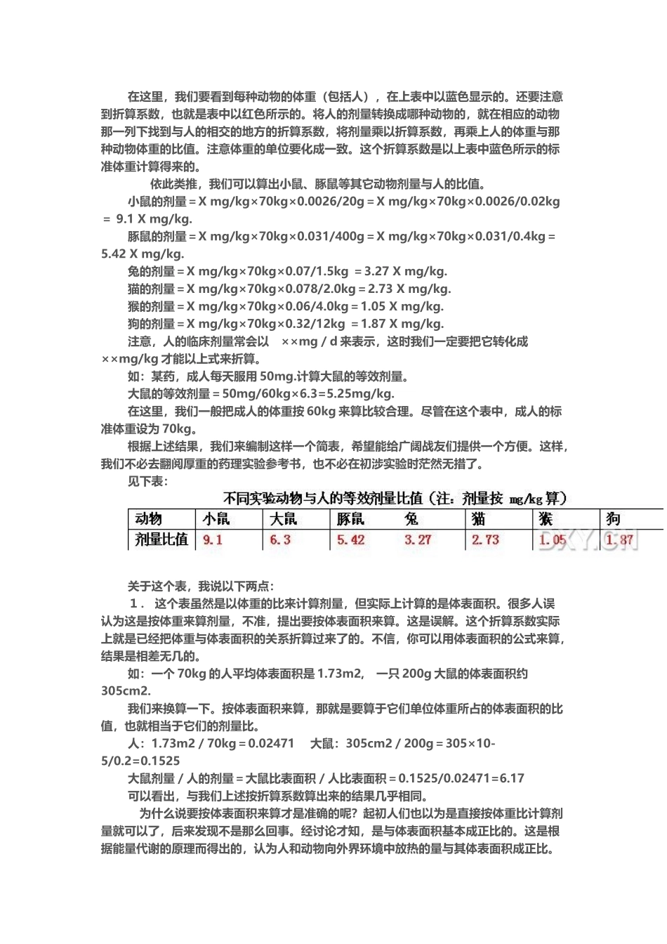 动物实验给药剂量换算82678_第3页