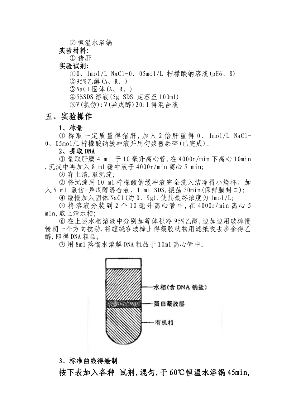 动物肝脏中DNA得提取及检测实验报告_第3页