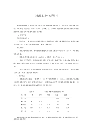 动物能量饲料教学资料