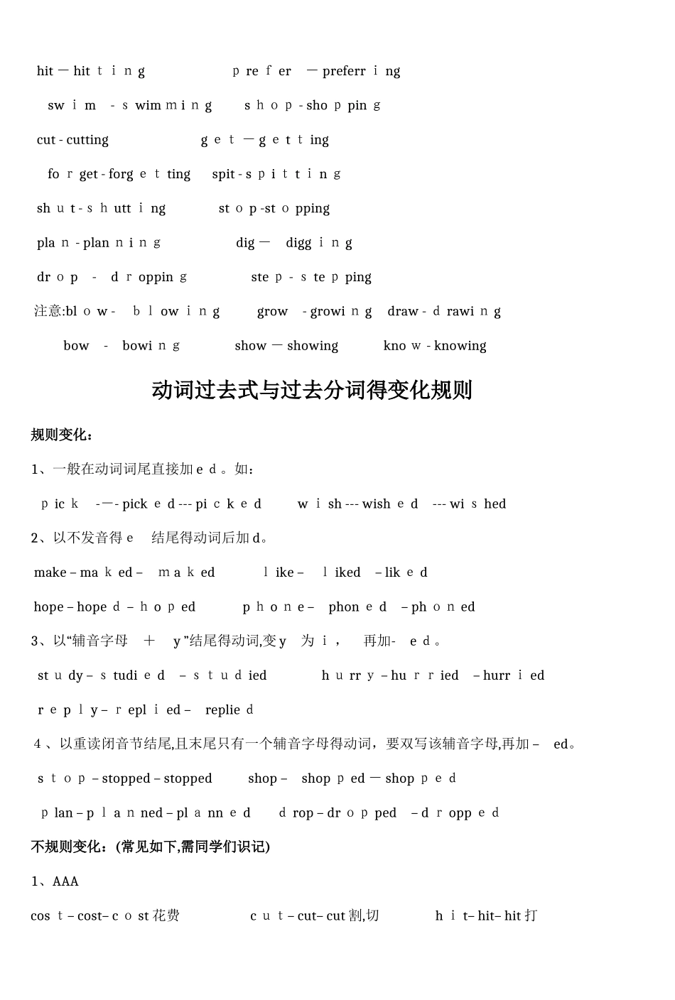 动词ing的变化规则_第2页