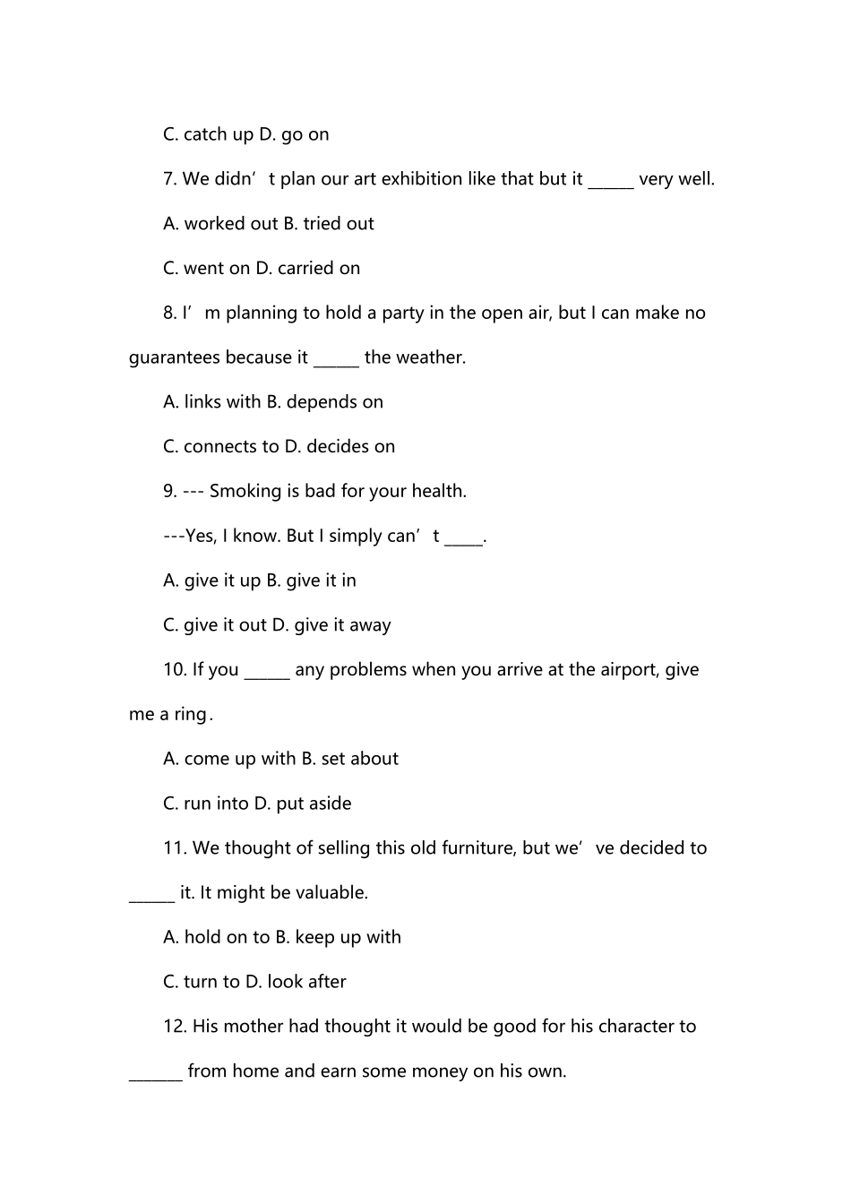 动词短语练习题十四_第3页