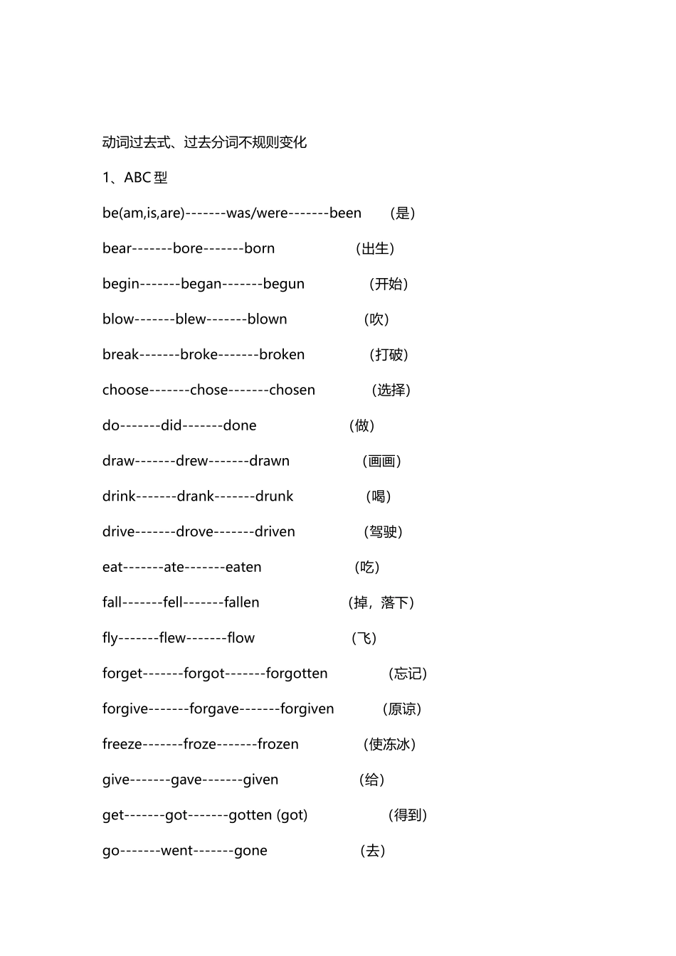动词过去式不规则变化表_第2页