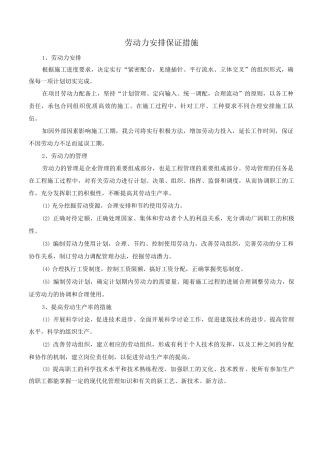 劳动力安排保证措施