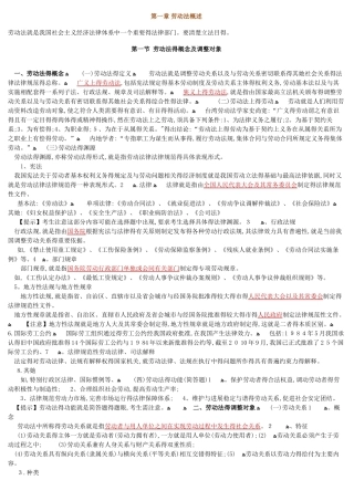 劳动法自考笔记
