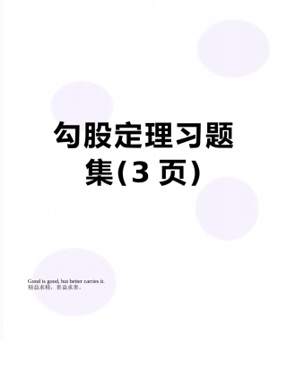 勾股定理习题集