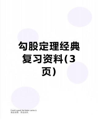 勾股定理经典复习资料
