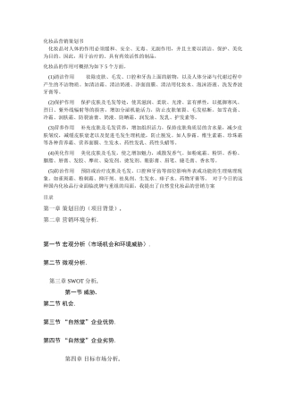 化妆品营销策划书